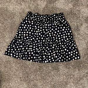 Loft navy & white polka dot skirt